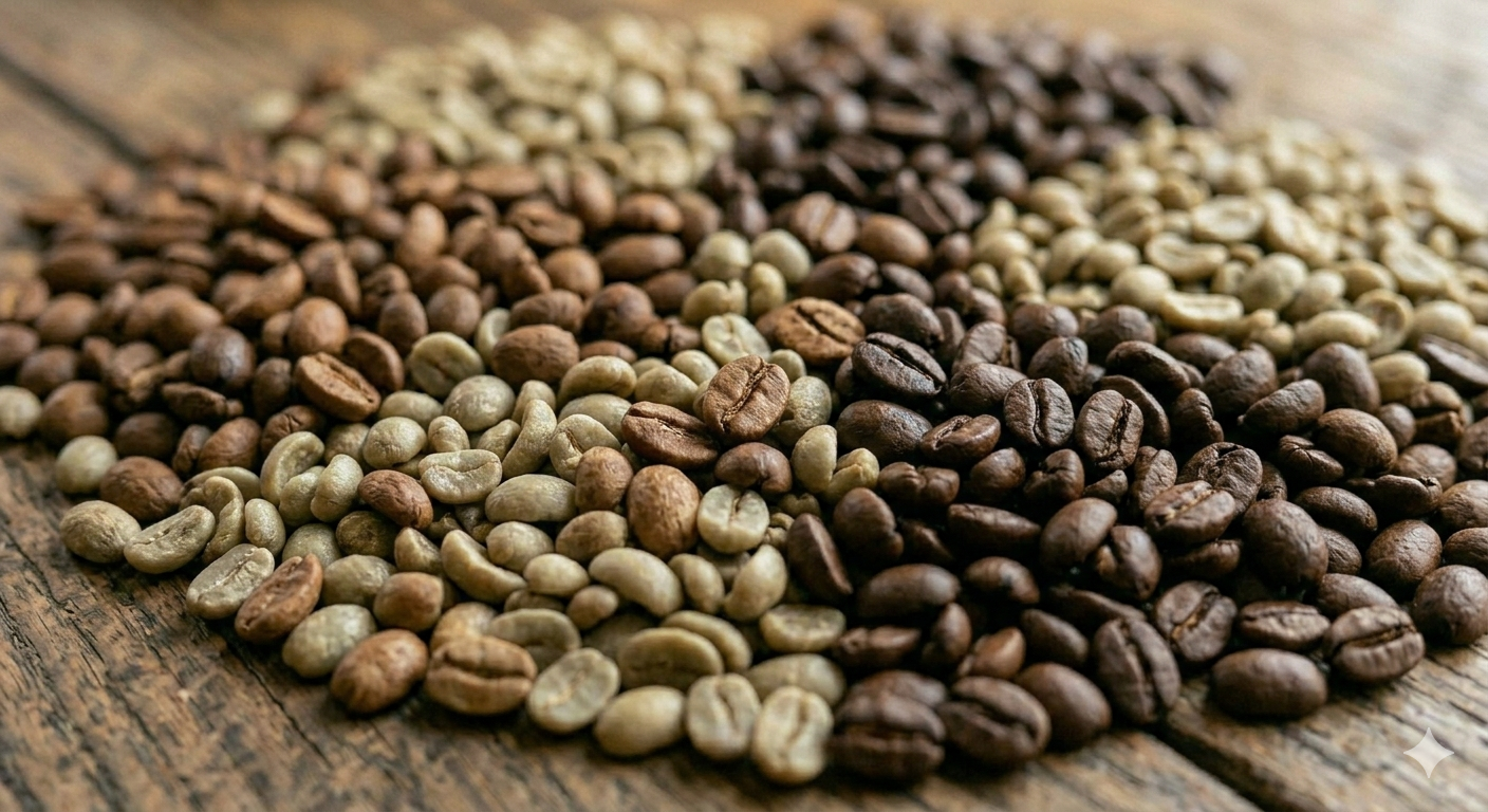 Freshly roasted coffee beans